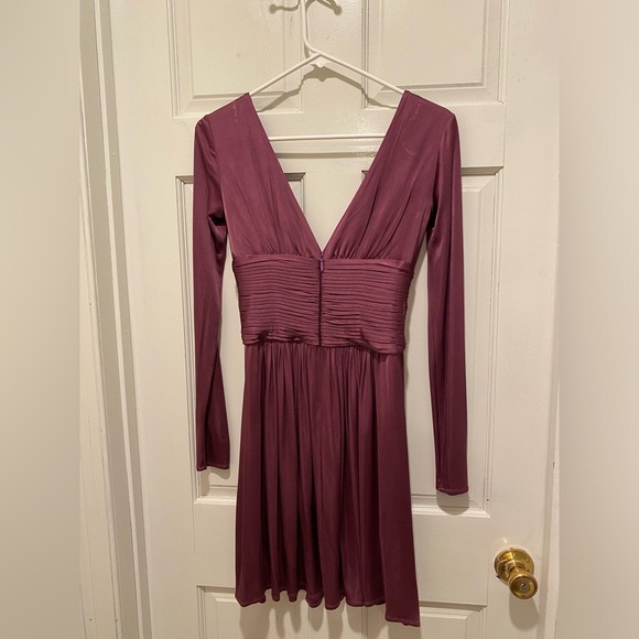 BCBGMaxAzria Long Sleeve Plunge Gown - Picture 3 of 7